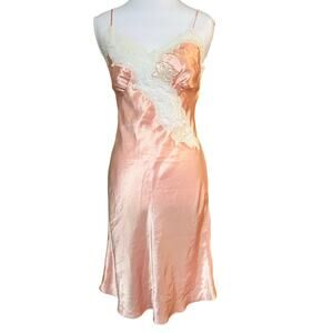 Vintage Victoria’s Secret Pink Satin Lace Nightdress Slip Dress Y2K